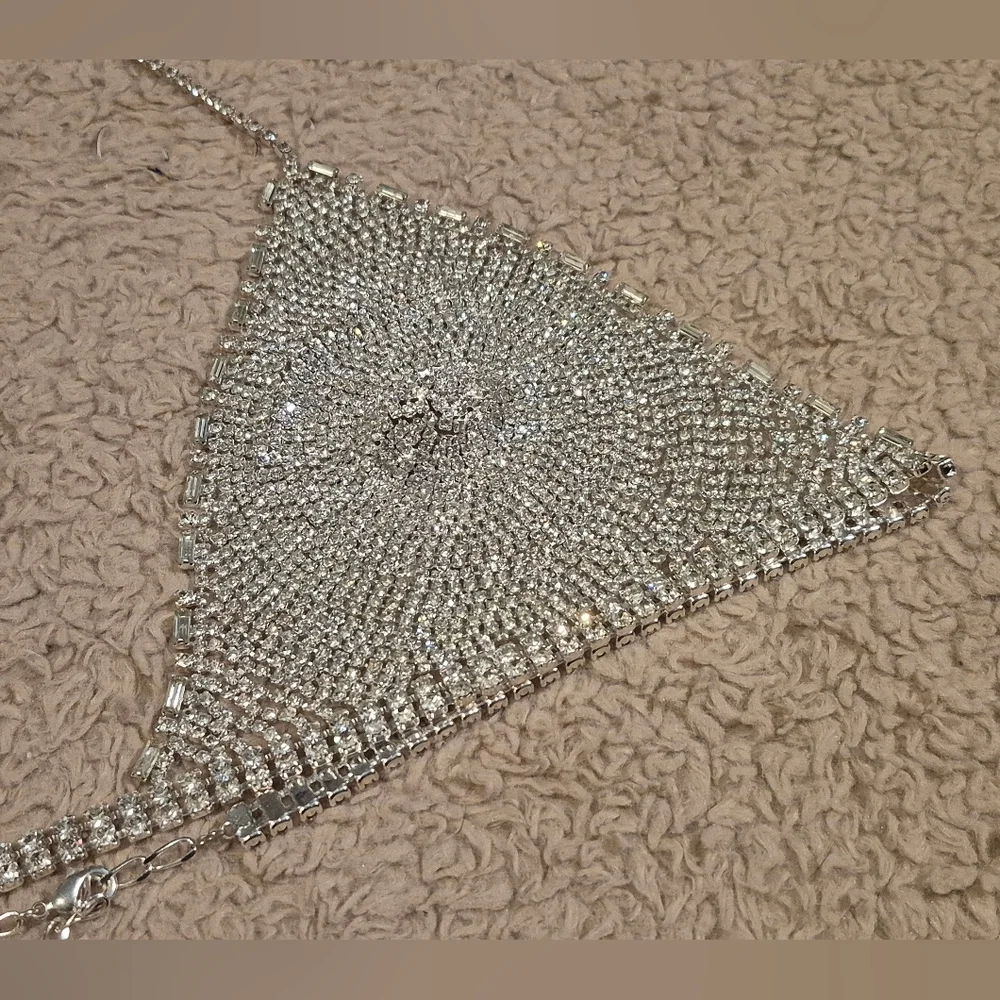 Express Vintage Silver Diamante Bra Like New - Picture 6 of 15